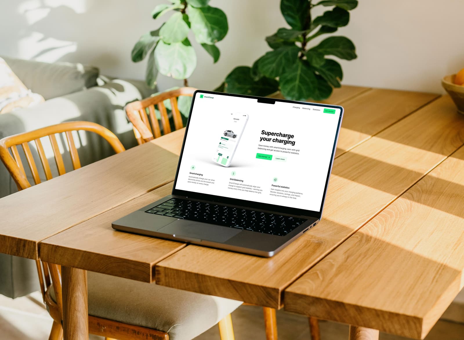 Smartcharging website mockup